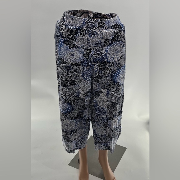 Talbots Stretch Blue & White Print Ankle Pants - Women's Size 16 - Picture 8 of 9
